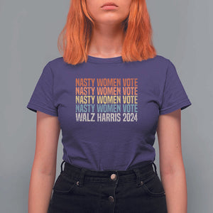 Nasty Women Vote Harris Walz 2024 T Shirt For Women Retro President Election Feminist Voting TS11 Purple Print Your Wear