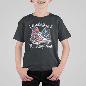 Harris Supporter 2024 T Shirt For Kid I Understand The Assignment USA Chucks Pearls TS11 Black Print Your Wear