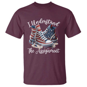 Harris Supporter 2024 T Shirt I Understand The Assignment USA Chucks Pearls TS11 Maroon Print Your Wear