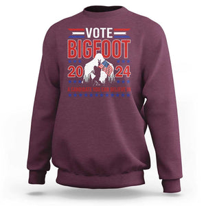 Funny Presidential Election Bigfoot Sweatshirt Vote Bigfoot A Candidate You Can Believe In 2024 TS11 Maroon Print Your Wear