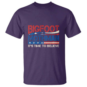 Funny Bigfoot Mothman T Shirt It's Time To Believe American Flag President Election TS11 Purple Print Your Wear