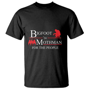 Funny Bigfoot Mothman'24 For The People T Shirt American Flag President Election TS11 Black Print Your Wear