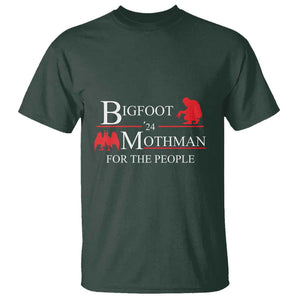 Funny Bigfoot Mothman'24 For The People T Shirt American Flag President Election TS11 Dark Forest Green Print Your Wear