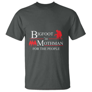 Funny Bigfoot Mothman'24 For The People T Shirt American Flag President Election TS11 Dark Heather Print Your Wear