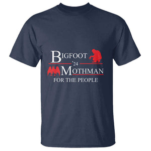 Funny Bigfoot Mothman'24 For The People T Shirt American Flag President Election TS11 Navy Print Your Wear