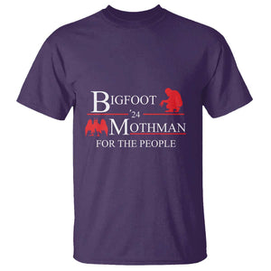 Funny Bigfoot Mothman'24 For The People T Shirt American Flag President Election TS11 Purple Print Your Wear