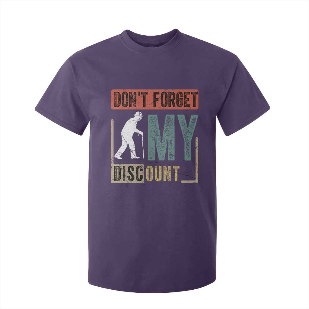 Funny Dont Forget My Discount T Shirt For Kid Old People Gag Retro Sunset TS11 Purple Print Your Wear