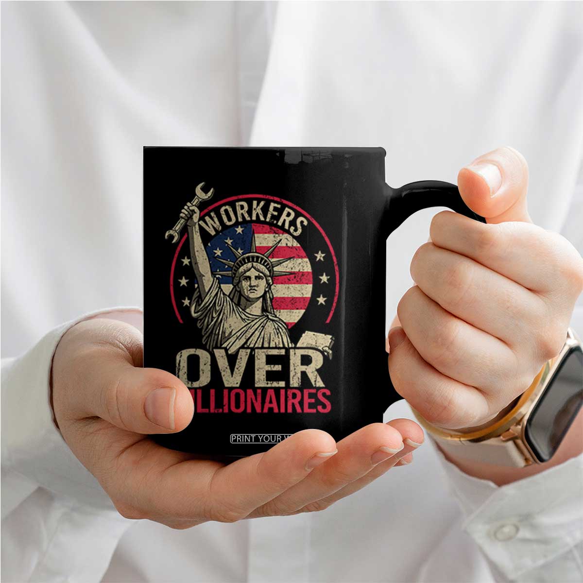 Workers Over Billionaires Coffee Mug Social Justice Statue Of Liberty TS11 Print Your Wear