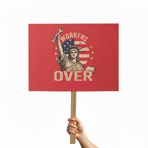 Workers Over Billionaires Protest Sign Social Justice Statue Of Liberty TS11 Horizontal 18" × 24" Red Print Your Wear