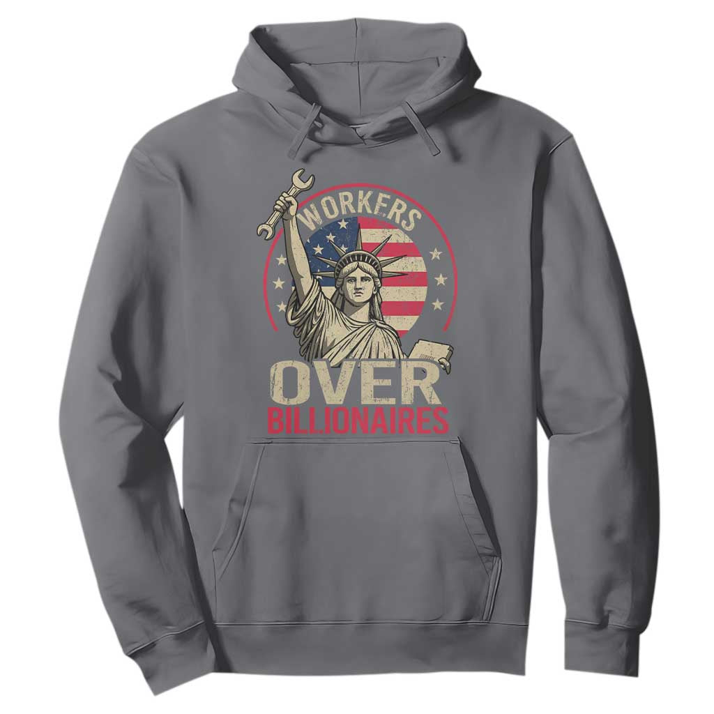 Workers Over Billionaires Hoodie Social Justice Statue Of Liberty TS11 Charcoal Print Your Wear