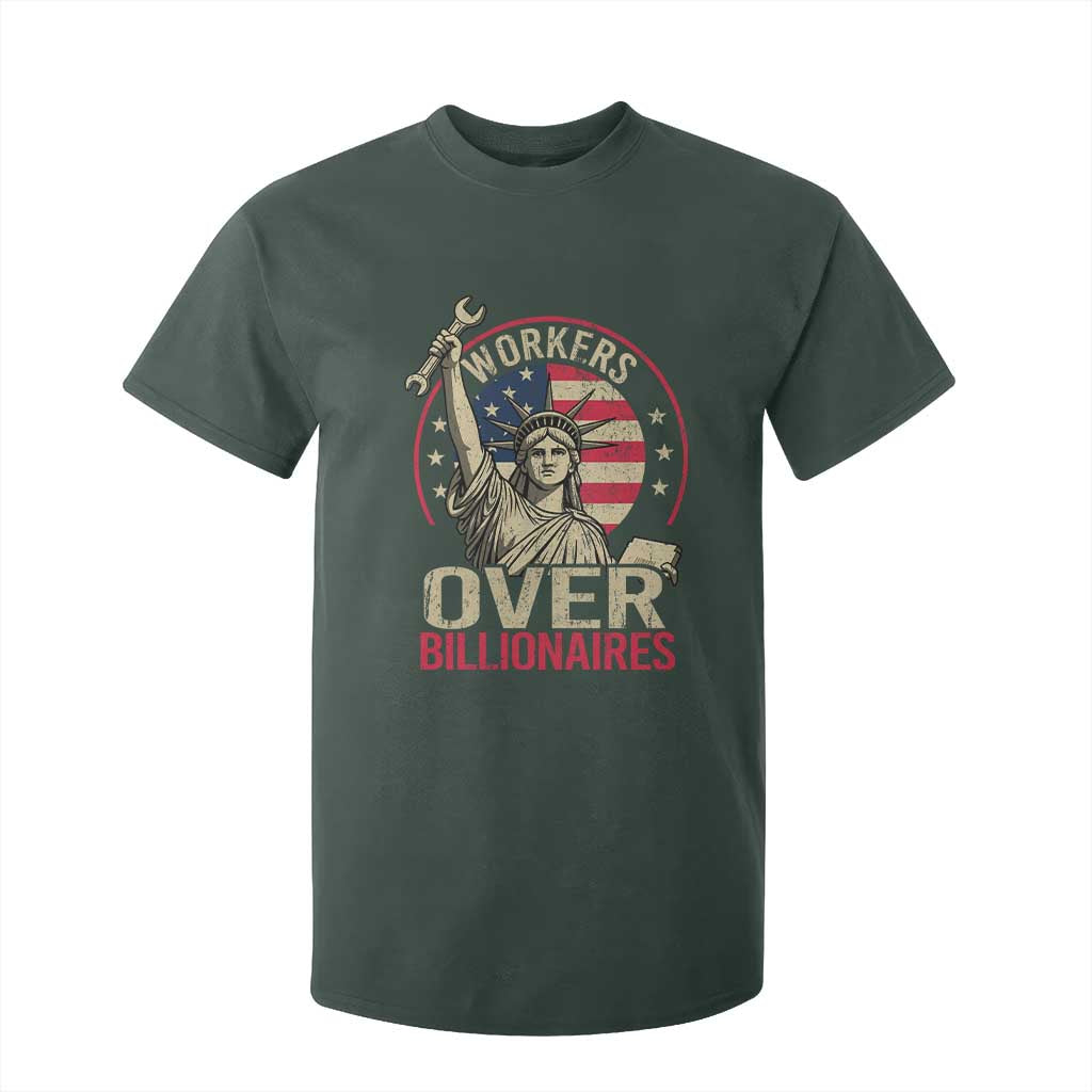 Workers Over Billionaires T Shirt For Kid Social Justice Statue Of Liberty TS11 Dark Forest Green Print Your Wear