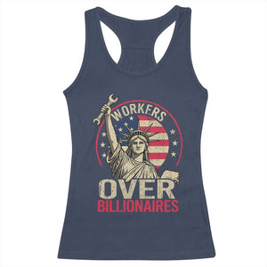 Workers Over Billionaires Racerback Tank Top Social Justice Statue Of Liberty TS11 Navy Print Your Wear