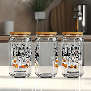 Happy Halloween Dog Ghost Spooky Season Glass Can TS11 Print Your Wear