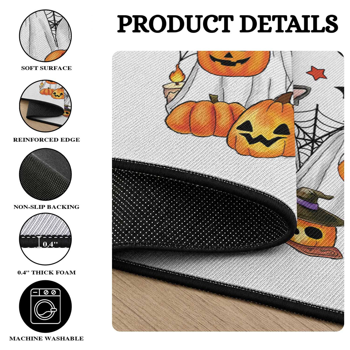 Happy Halloween Dog Ghost Spooky Season Round Rug