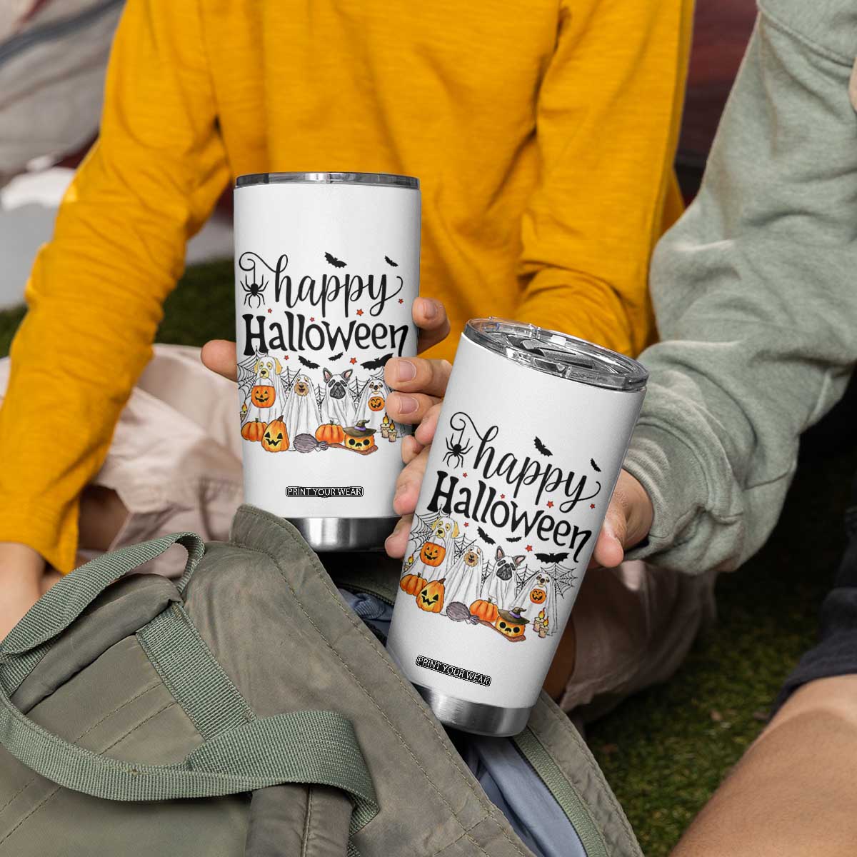 Happy Halloween Dog Ghost Spooky Season Tumbler Cup TS11 Print Your Wear