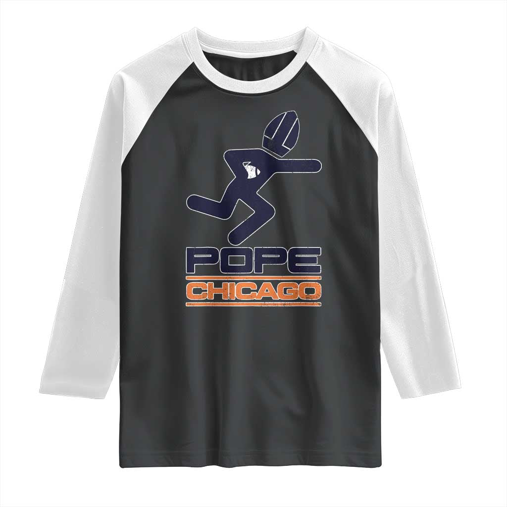 Chicago Pope Leo XIV American Football Raglan Shirt TS11 Black White Print Your Wear