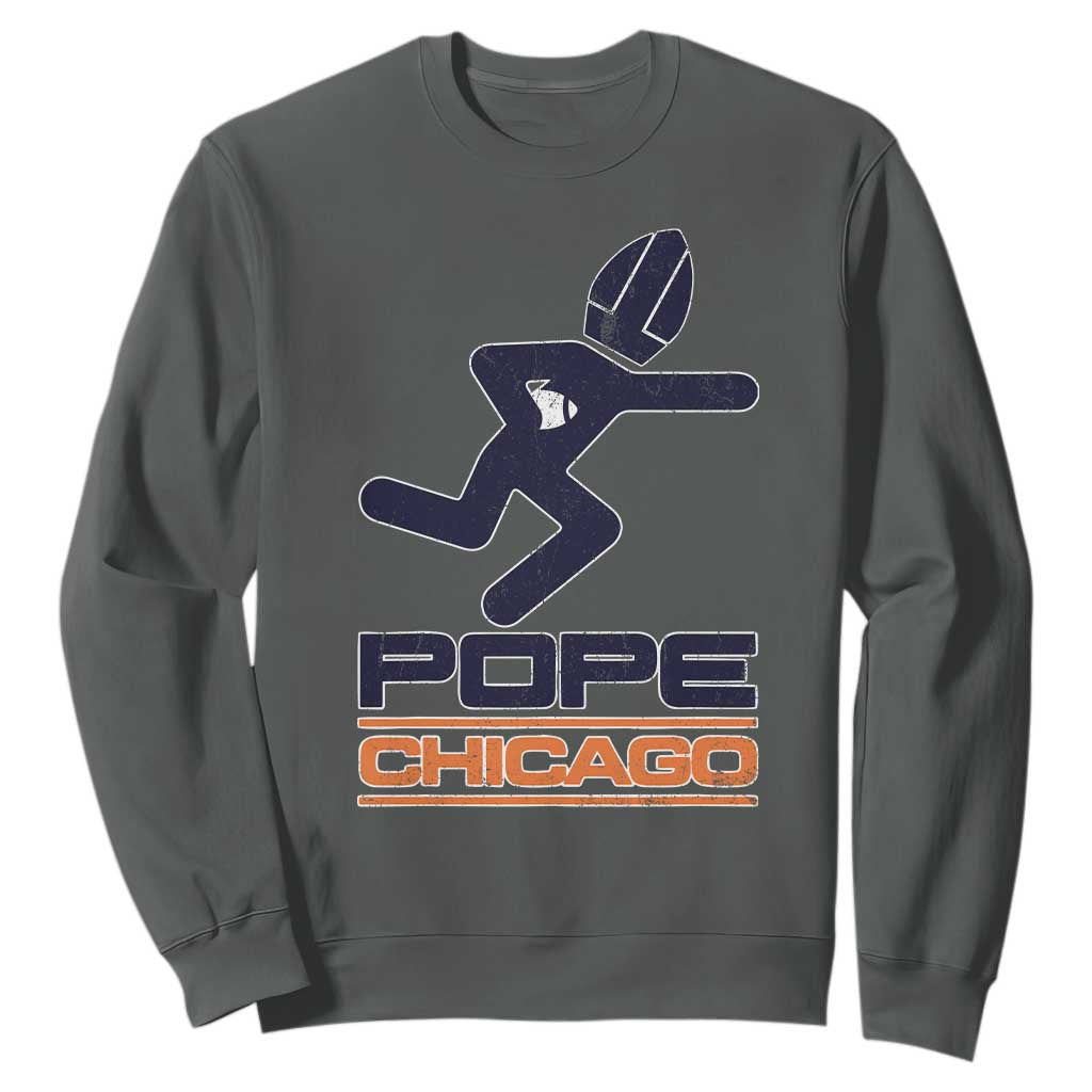Chicago Pope Leo XIV American Football Sweatshirt TS11 Dark Heather Print Your Wear