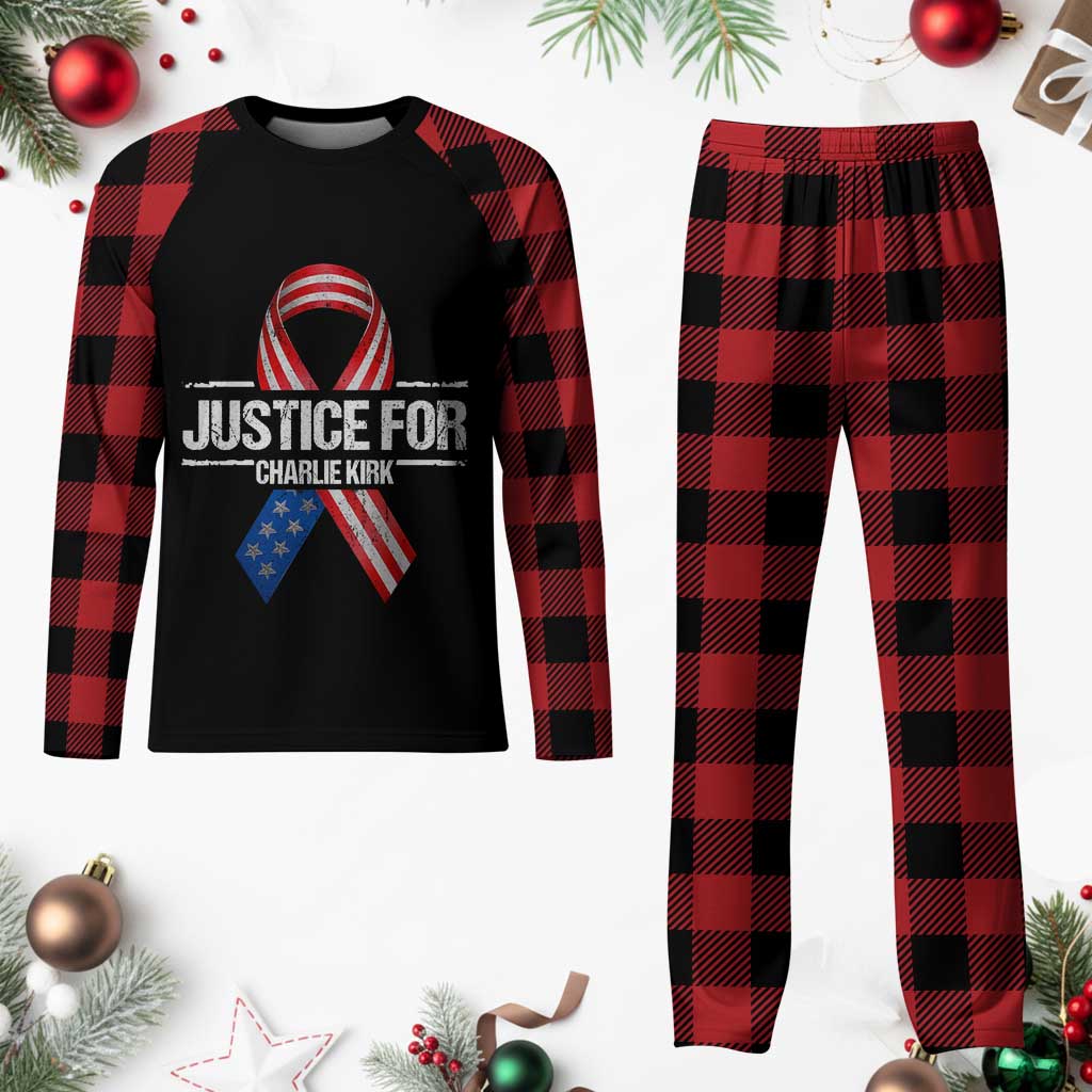 Justice For Charlie Kirk Plaid Pajama Set Patriotic Tribute Human Rights Activist TS11 Buffalo Plaid Print Your Wear