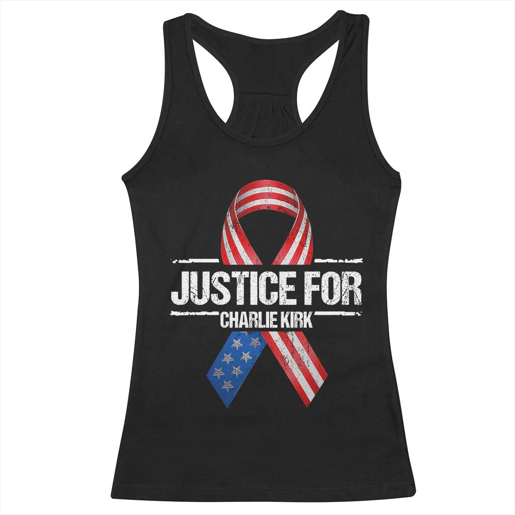Justice For Charlie Kirk Racerback Tank Top Patriotic Tribute Human Rights Activist TS11 Black Print Your Wear