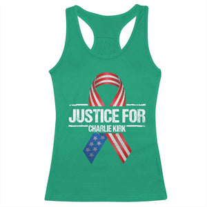 Justice For Charlie Kirk Racerback Tank Top Patriotic Tribute Human Rights Activist TS11 Irish Green Print Your Wear
