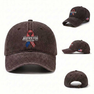 Justice For Charlie Kirk Washed Cotton Baseball Cap Patriotic Tribute Human Rights Activist TS11 Washed Cap Universal Fit Dark Brown Print Your Wear