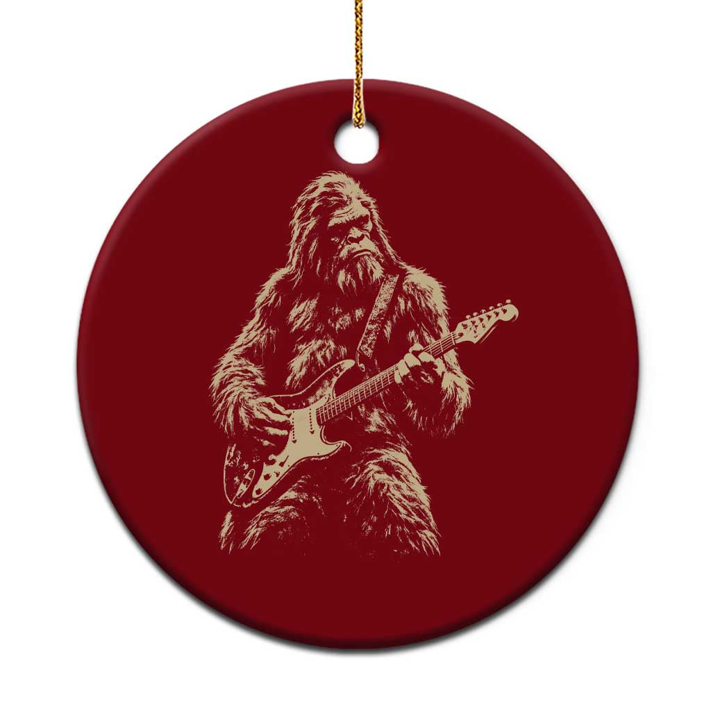Vintage Bigfoot Playing Guitar Ceramic Ornament Rock Music Band Sasquatch Lover