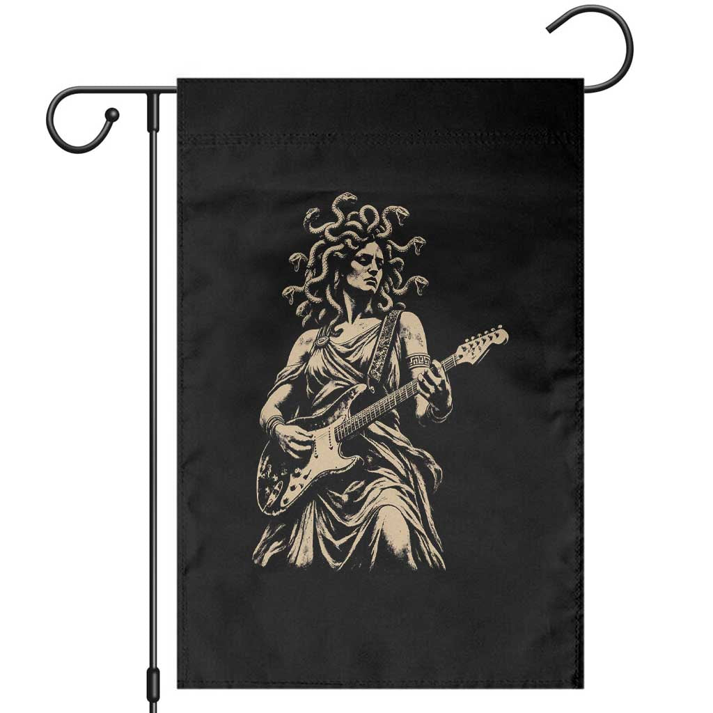 Vintage Medusa Playing Guitar Halloween Greek Mythology Garden Flag