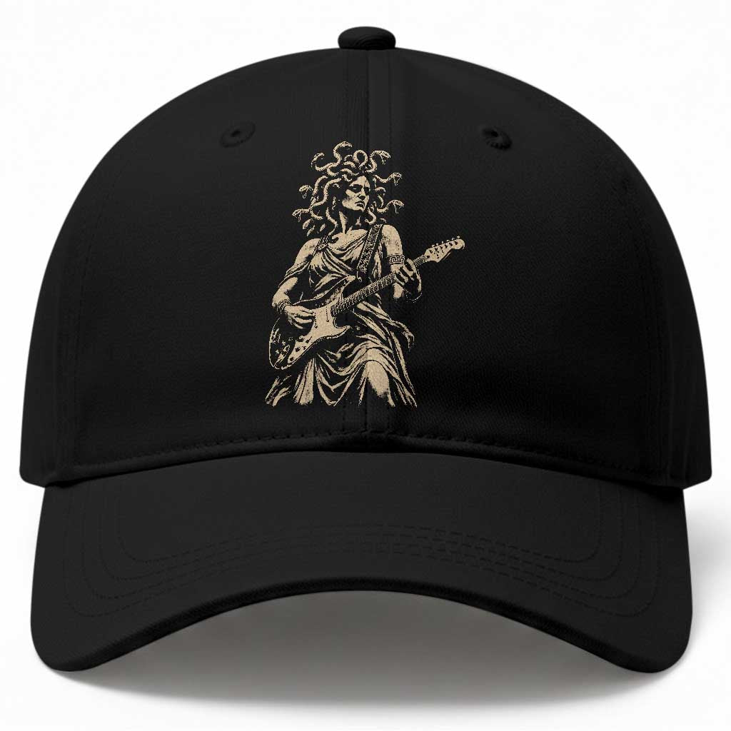 Vintage Medusa Playing Guitar Halloween Greek Mythology Baseball Cap