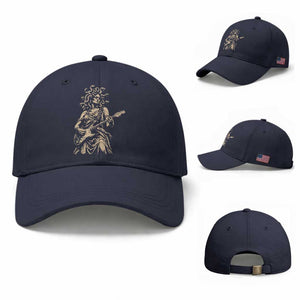 Vintage Medusa Playing Guitar Halloween Greek Mythology Baseball Cap