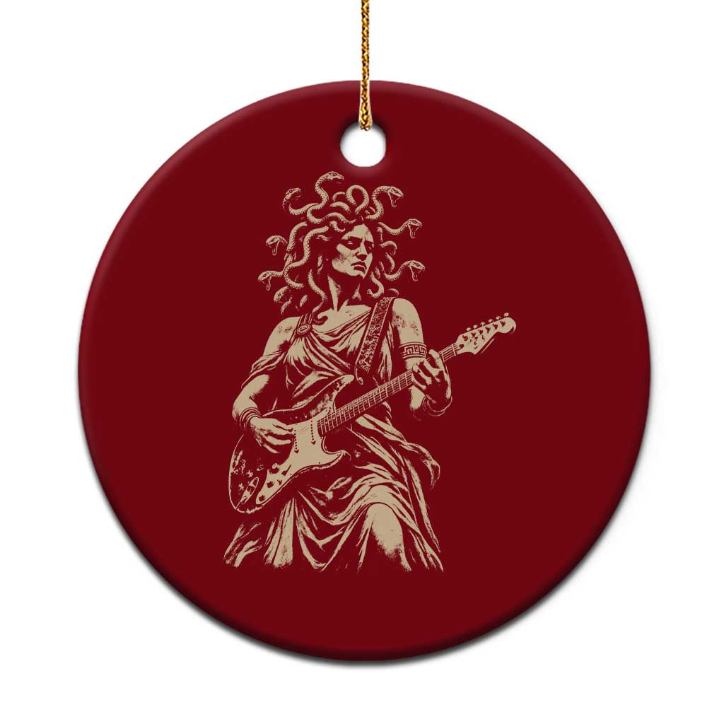 Vintage Medusa Playing Guitar Halloween Greek Mythology Ceramic Ornament