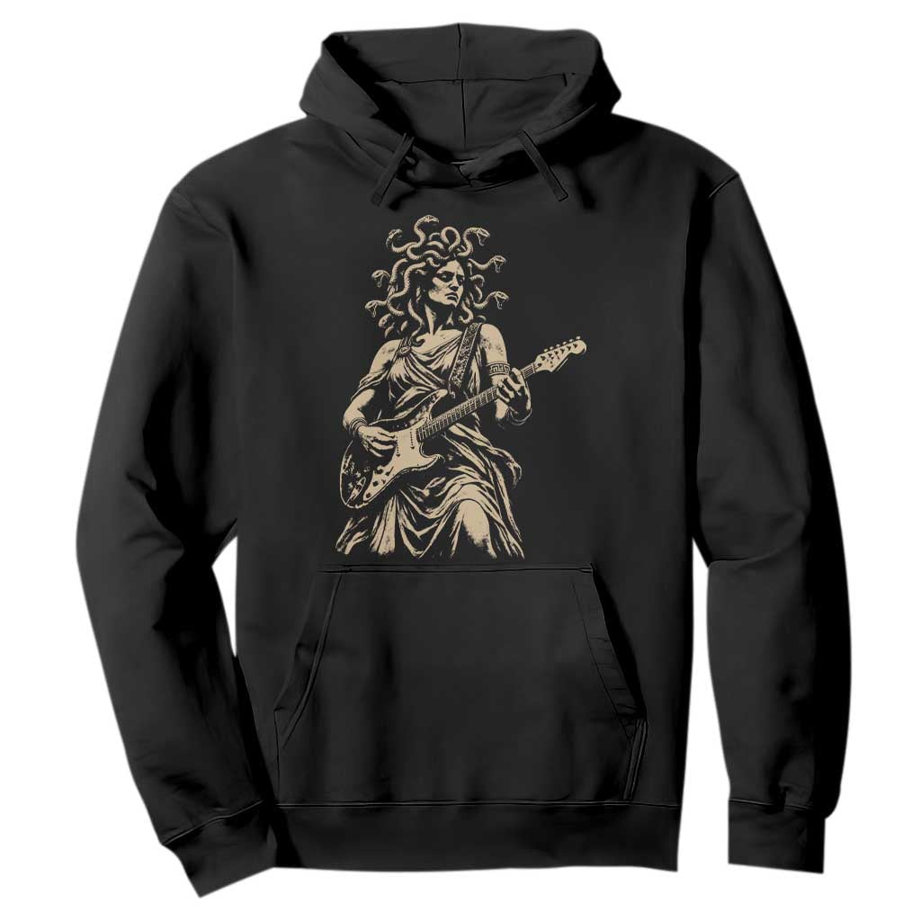 Vintage Medusa Playing Guitar Halloween Greek Mythology Hoodie