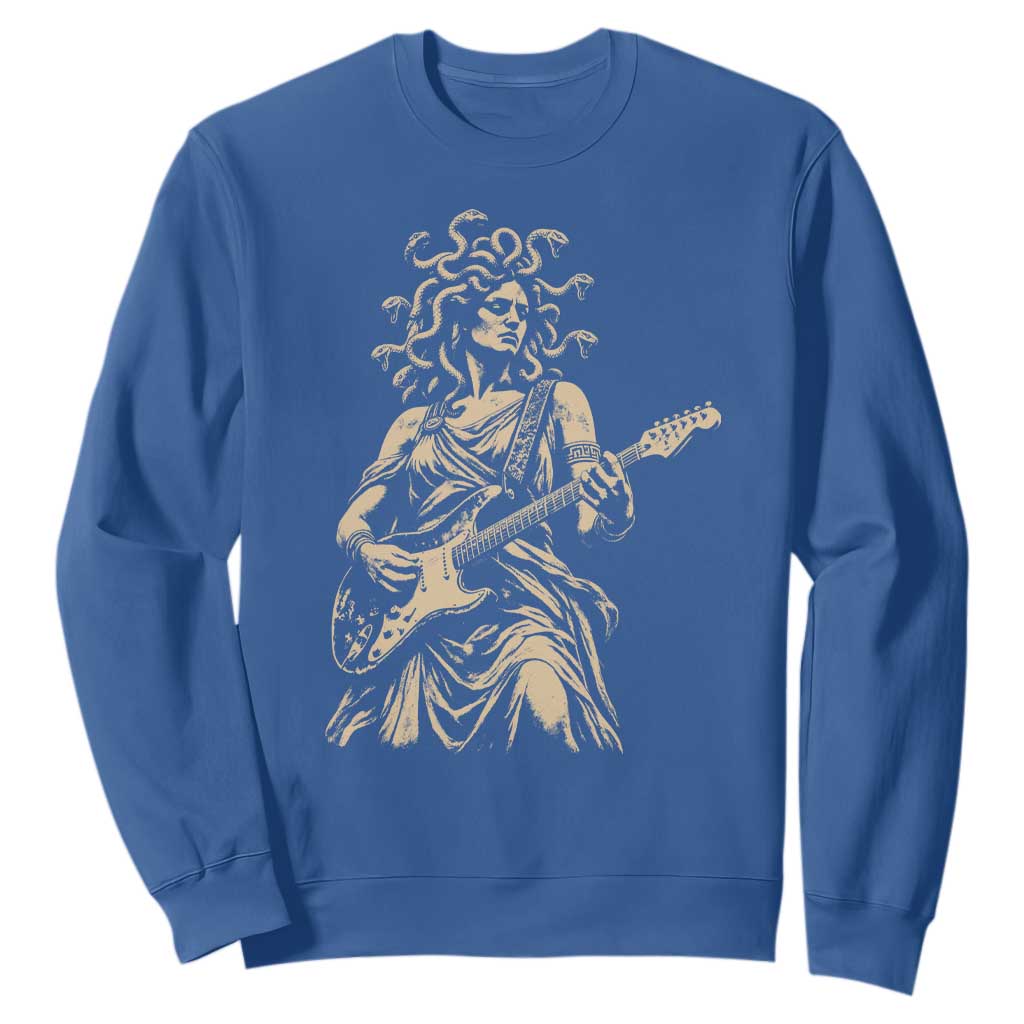 Vintage Medusa Playing Guitar Halloween Greek Mythology Sweatshirt