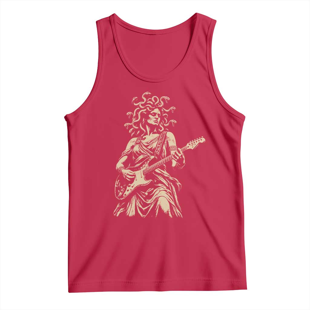 Vintage Medusa Playing Guitar Halloween Greek Mythology Tank Top