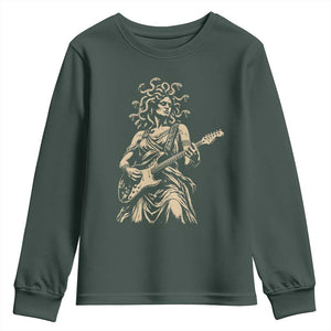 Vintage Medusa Playing Guitar Halloween Greek Mythology Youth Sweatshirt