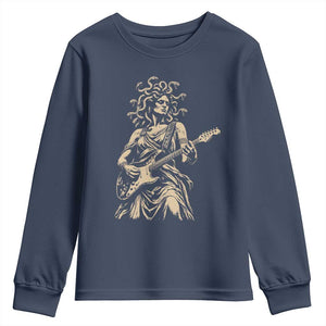 Vintage Medusa Playing Guitar Halloween Greek Mythology Youth Sweatshirt