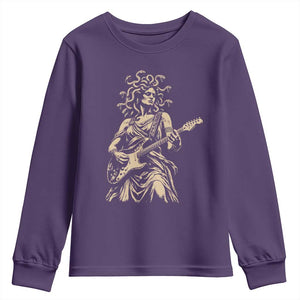 Vintage Medusa Playing Guitar Halloween Greek Mythology Youth Sweatshirt
