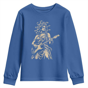 Vintage Medusa Playing Guitar Halloween Greek Mythology Youth Sweatshirt