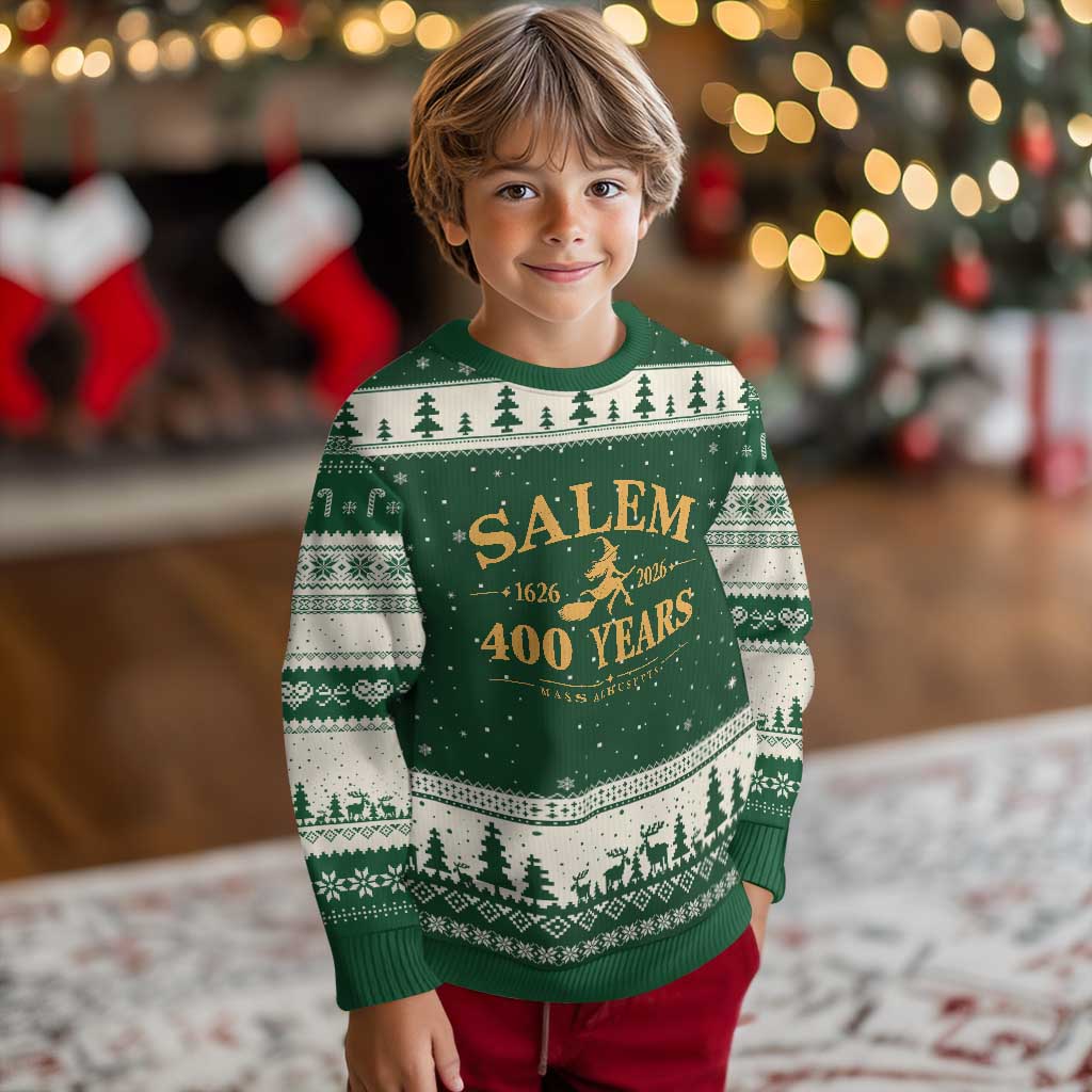 Salem 400th Anniversary Halloween Witch Ugly Christmas Sweater 400 Years Massachusetts 1626 2026