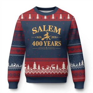 Salem 400th Anniversary Halloween Witch Ugly Christmas Sweater 400 Years Massachusetts 1626 2026