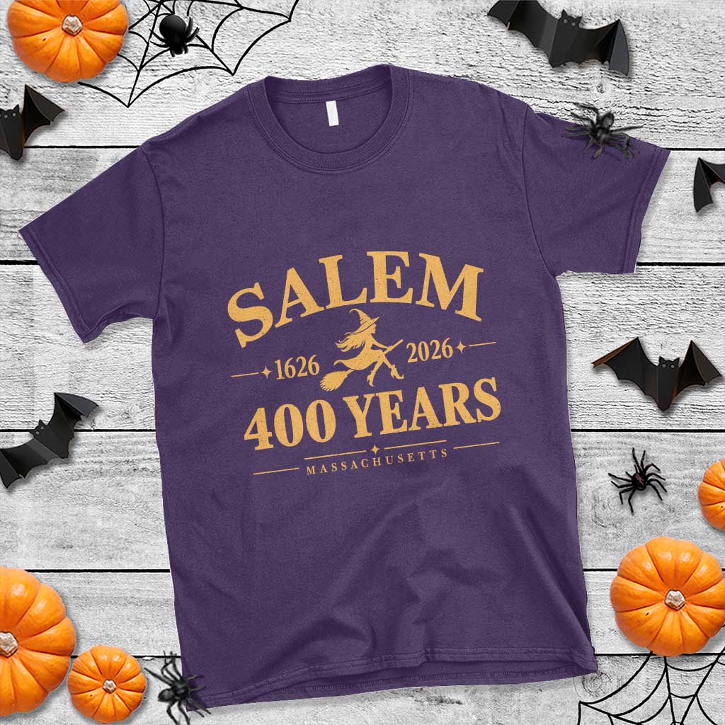 Salem 400th Anniversary Halloween Witch T Shirt 400 Years Massachusetts 1626 2026