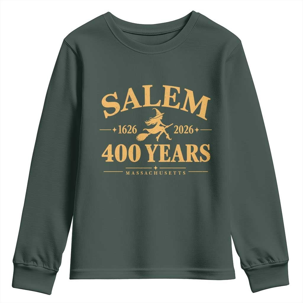 Salem 400th Anniversary Halloween Witch Youth Sweatshirt 400 Years Massachusetts 1626 2026