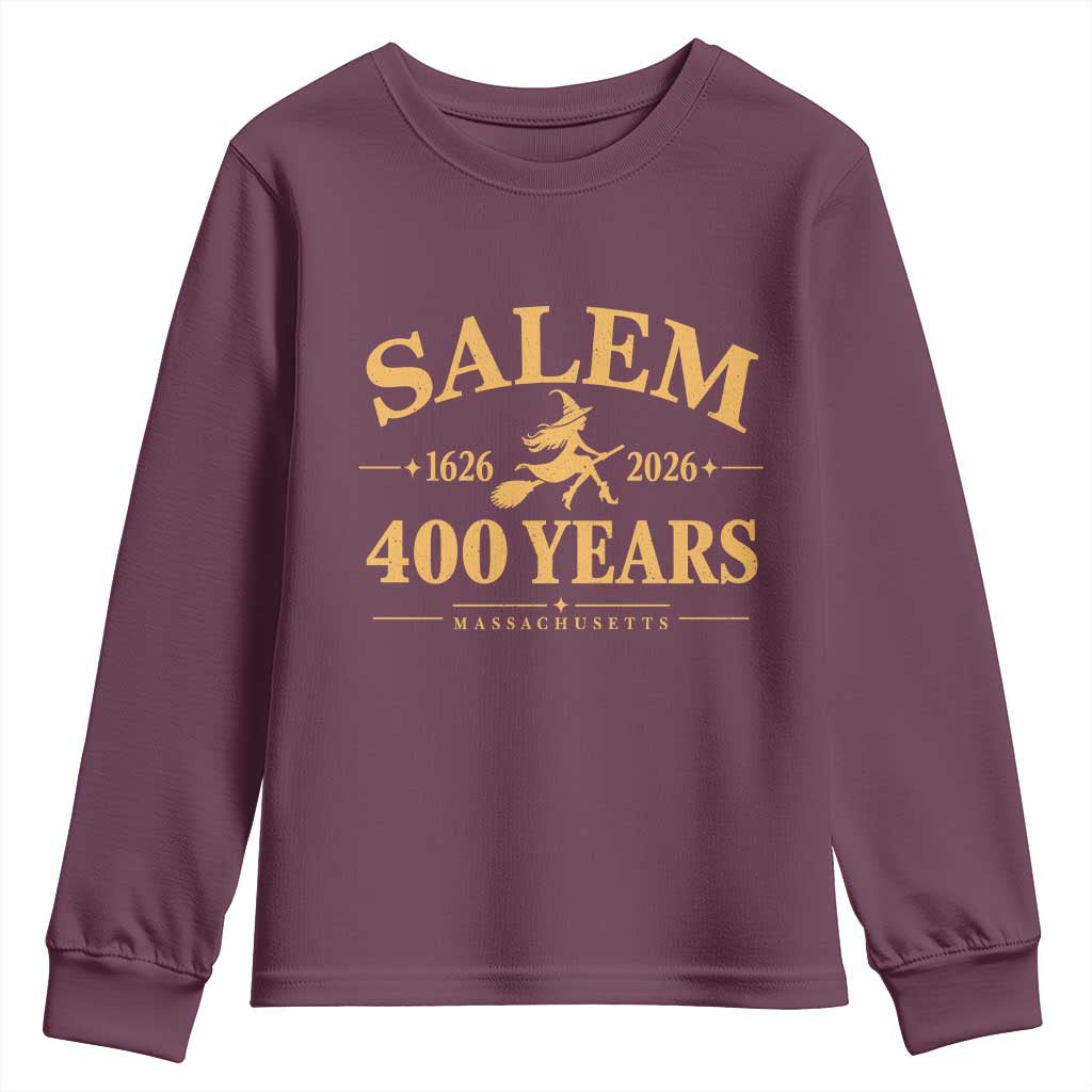 Salem 400th Anniversary Halloween Witch Youth Sweatshirt 400 Years Massachusetts 1626 2026