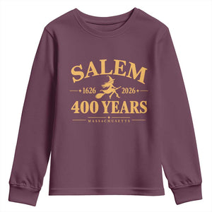 Salem 400th Anniversary Halloween Witch Youth Sweatshirt 400 Years Massachusetts 1626 2026