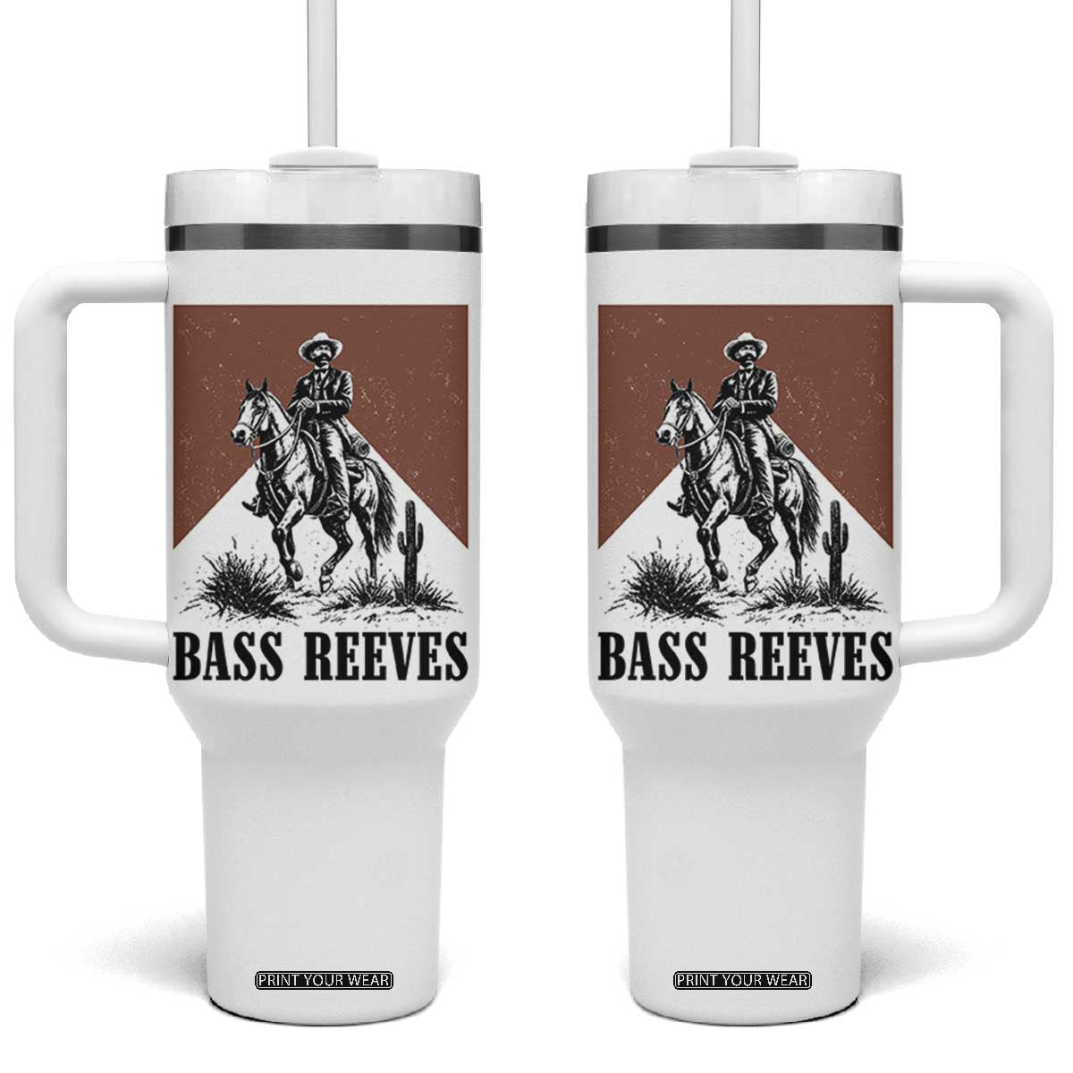 Bass Reeves Tumbler With Handle First Black Deputy US Marshal Western Cowboy