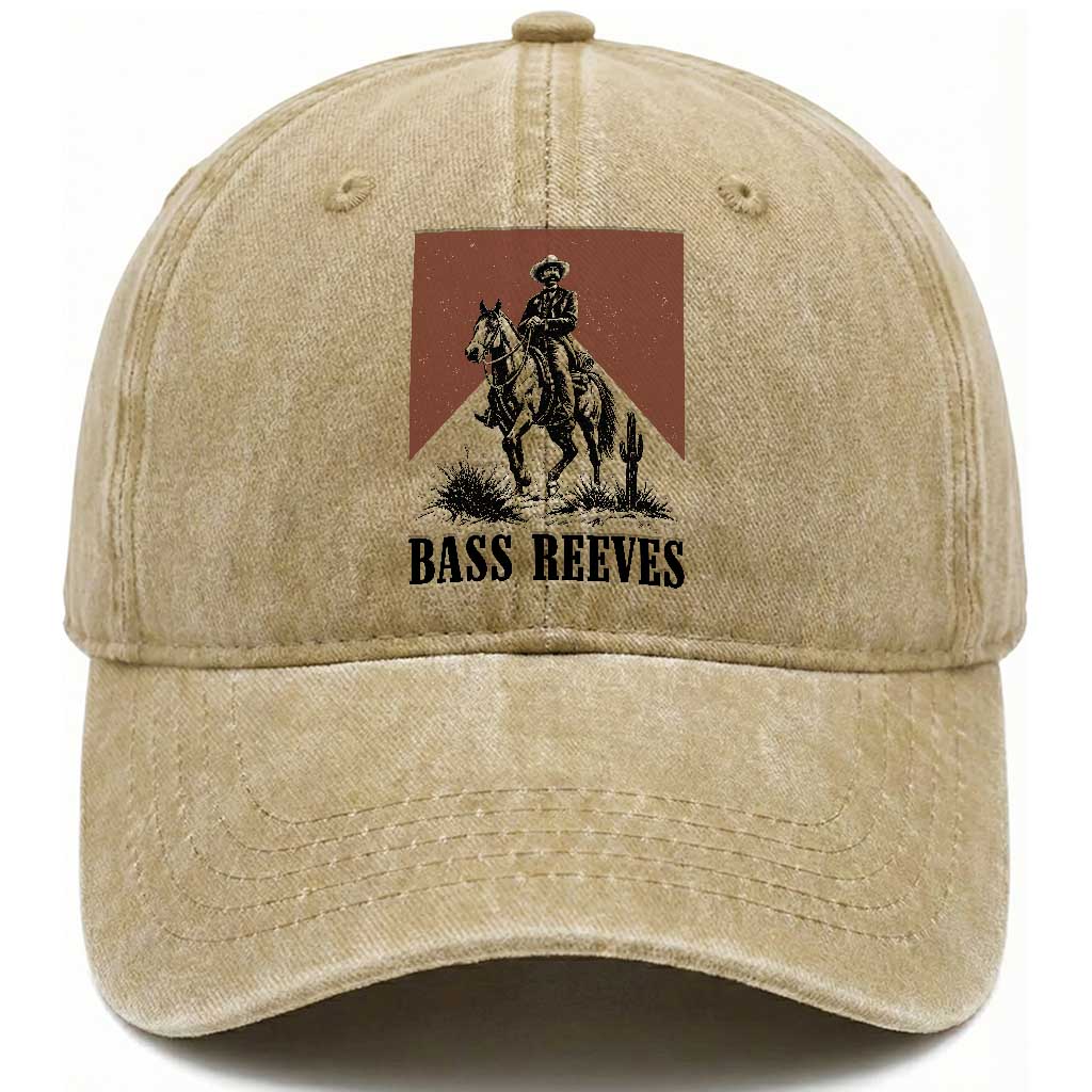 Bass Reeves Washed Cotton Baseball Cap First Black Deputy US Marshal Western Cowboy