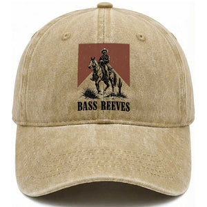 Bass Reeves Washed Cotton Baseball Cap First Black Deputy US Marshal Western Cowboy