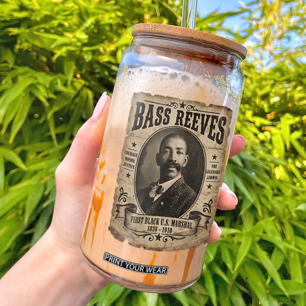 Bass Reeves Glass Can The Legendary Lawman and First Black Us Marshal Old West Style