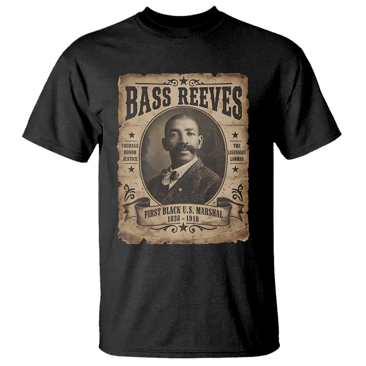 Bass Reeves T Shirt The Legendary Lawman and First Black Us Marshal Old West Style