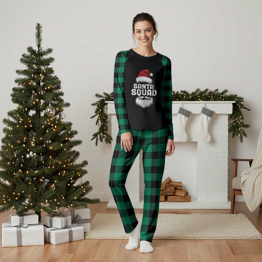 Funny Xmas Plaid Pajama Set Santa Squad Team Family Crew TS11 Green Plaid Print Your Wear