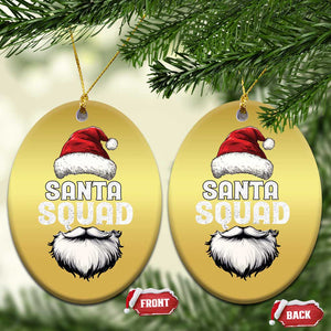 Funny Xmas Christmas Ornament Santa Squad Team Family Crew TS11 Oval Gold Print Your Wear